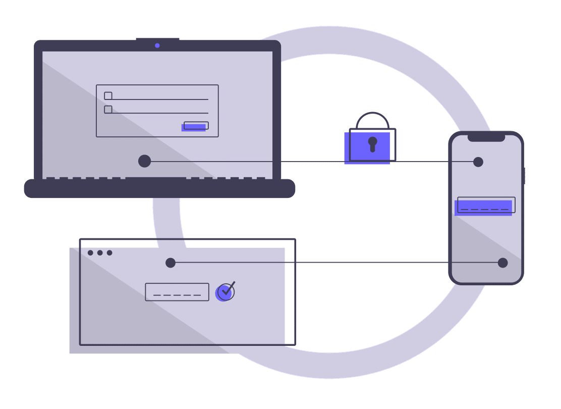 a computer and a phone