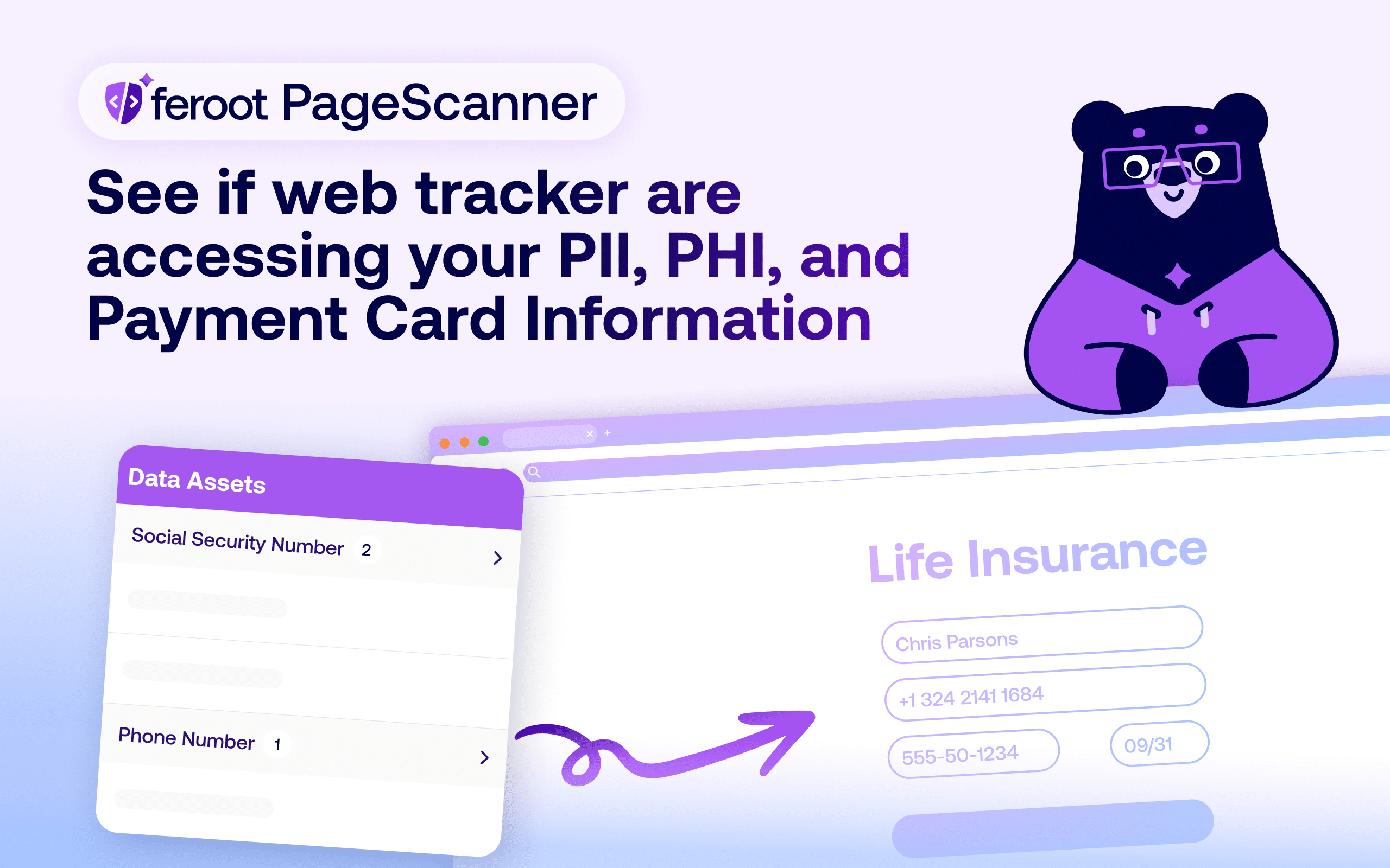 Feroot Privacy Extension showing tracker detection in action